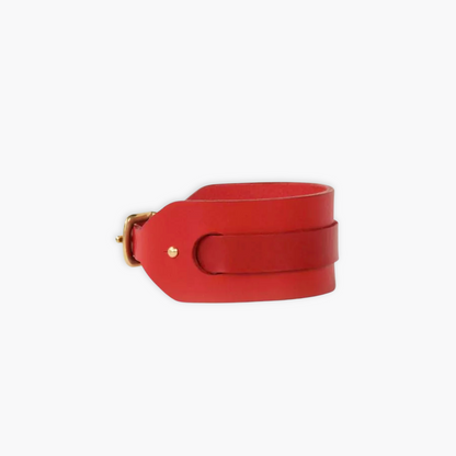 Collier lévrier pour chien en cuir tanné - Rouge - Indomito