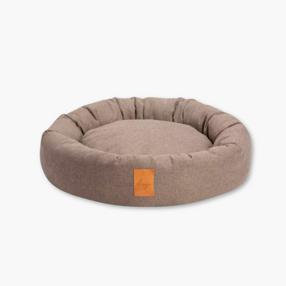 Lit pour chien rond Donut Déhoussable - Taupe - Denjo Dogs